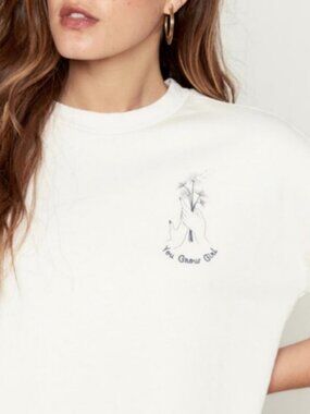 Mate The Label Fleece Sweatshirt You Grow Girl Cream Crewneck Organic Cotton L
